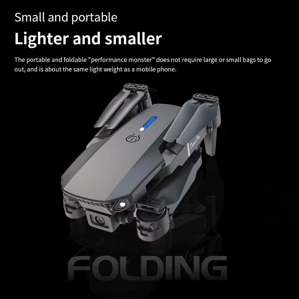 Professional Drone E88 4K Wide-Angle HD Camera Wifi Fpv Height Hold Foldable RC Quadrotor Helicopter Camera-Free Children'S Toys